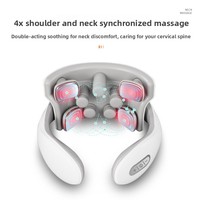 Nouveau masseur cervical et du cou portable multifonctionnel avec chaleur, vibrations, micro-courant, intelligence artificielle, alimentation USB pour le soin du cou