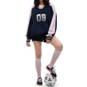 Pullover donna all'ingrosso manica lunga scollo a v maglie da <span class=keywords><strong>calcio</strong></span> logo personalizzato <span class=keywords><strong>felpe</strong></span> da donna - Product Image 3