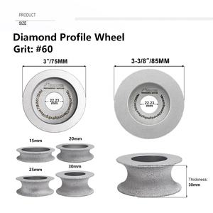 स्टोन मार्बल कॉर्नर ट्रिमिंग के लिए 75 मिमी/85 मिमी वैक्यूम ब्रेज़्ड डायमंड हैंड पॉलिशिंग प्रोफाइल ग्राइंडिंग व्हील - Product Image 3