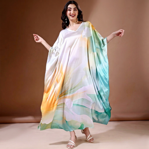 Hot Sale Designer Turkish Style <b>Kaftan</b> Kurta Women Polyester Handmade Batwing Sleeves Regular Fit Flared Hem Short Party - Product Image 1