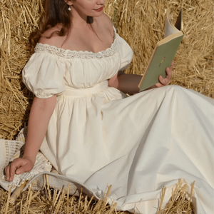 לבן את הכתף שרוול שרוף תחרה המחשוף קודר חרוט המחובר לחצאית יפה וינטג סגנון חתונה אורח שמלת מקסי - Product Image 2