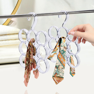 Nine Ring Scarf <b>Rack</b> Ps <b>Plastic</b> Multi Functional Clothes Hanger Hook Type For Closet Organizer - Product Image 1