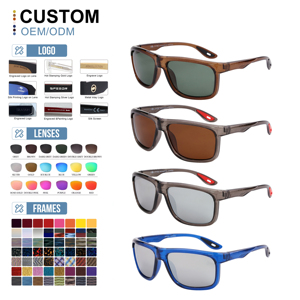 Lunettes de soleil populaires à la mode, monture en plastique personnalisée, lunettes de soleil pas chères en gros pour femmes et hommes, idéales pour la pêche en extérieur - Product Image 4