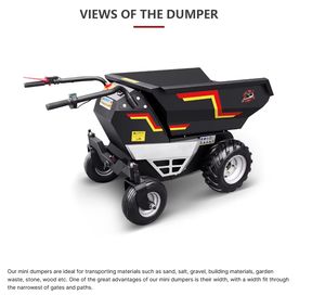 K-MAXPOWER CE Proved Mini <span class=keywords><strong>brouette</strong></span> hydraulique auto-chargeuse à basculement automatique 500 kg, <span class=keywords><strong>moteur</strong></span> électrique de benne basculante, haute efficacité 48V - Product Image 4