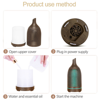 Humidificateur ultrasonique diffuseur d'arômes 200 ml pour commande en gros, 7 couleurs, lumière d'ambiance, aromathérapie, pour salon avec minuterie