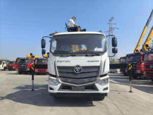 Grue montée sur camion à flèche droite à double essieu arrière de 8 tonnes à haute capacité avec stabilisateurs pour les projets de transport de marchandises lourdes - Product Image 2