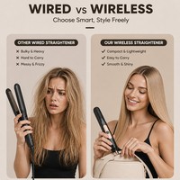 Torlin en stock – Mini lisseur multifonction coréen sans fil 3-en-1 pour cheveux, avec plaques lissantes et bouclantes