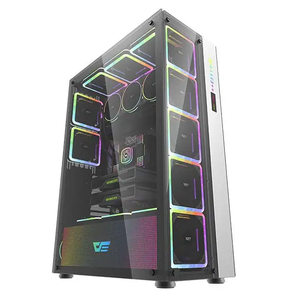 darkFlash OEM Premium Luxurious Design E-ATX PC Computer Case with 4 Side Tempered Glass Panel for Professional Use