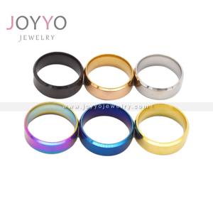 Fascia <span class=keywords><strong>nuziale</strong></span> classica in acciaio inossidabile anello in oro semplice 8mm di larghezza anello con sigillo piatto nome gioielli incisi per uomo donna - Product Image 5