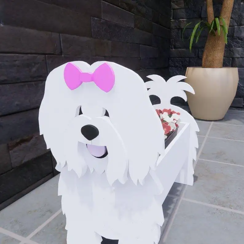 Oem Werbe ständer Garten dekoration Hunde form Französische Bulldogge Pflanzer Blumentopf