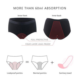 OEM signore biodegradabili cotone periodo di bambù mutandine lavabili signore grandi dimensioni mutandine mestruali biancheria intima Oeko Tex - Product Image 6