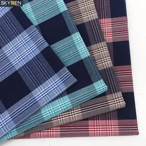 David Skygen-tissu de chemises élégant pour hommes, étoffe à carreaux en coton teint, tartan, 2020 fils