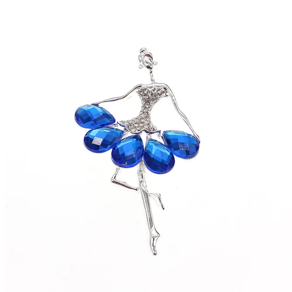 Broche de cristal para bailarina de Ballet, broche de cristal para chica, regalo de joyería para mujer, broche de baile, 3 colores, envío gratis