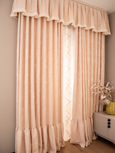 Rideaux en laine de luxe brodés de fleurs, rideaux en coton et élasthanne de haute densité, 4 couleurs pour la décoration de maison moderne et luxueuse - Product Image 2