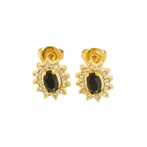 Zogxin <b>Stud</b> Earrings Gold <b>Titanium</b> Steel Flower Shape Zircon Inlaid Party Jewelry Women's Fashion Earrings - Product Image 5