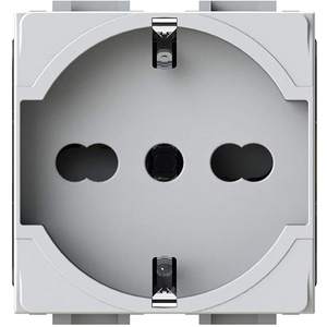 4Box Enchufe de Pared Schuko P40 230V CA de Plástico con Salida Única y Conexión a Tierra Estándar, Compatible con Bticino Matix, Blanco - Product Image 4