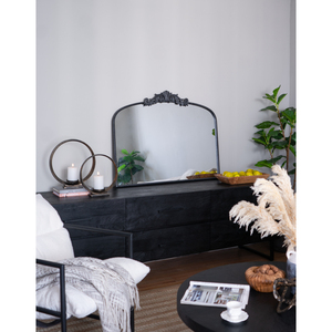 Classic Design Large <b>Arch</b> Mirror 40x31 Inch Baroque Inspired <b>Frame</b> For Living Room Bathroom Entryway Console - Product Image 6