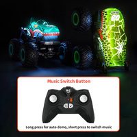 AiJH 1:20 Coche Teledirigido Todoterreno con Luces y Música, Camioneta RC de Juguete 2.4Ghz con Carga USB, Coche RC de Acrobacias de Dinosaurio