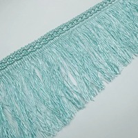 Frange colorée de 4 pouces (10 cm) de large en dentelle de polyester avec pompons pour vêtements, accessoires et tapis