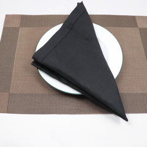 Fabrication de serviettes en lin haut de gamme, serviettes en lin carrées faites à la main 50x50cm avec ourlet simple surpiqué, couleur personnalisée - Product Image 1