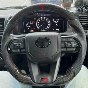 도요타 스티어링 휠 어셈블리 업그레이드 된 탄소 섬유 스타일 프라도 도요타 힐럭스 크라운 LC 랜드 크루저 쿨 도요타 프라도 - Product Image 2