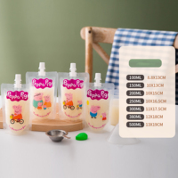 Sachets souples personnalisés en plastique pour liquides 100ml 200ml, avec bec verseur, pour jus, gelée et boissons