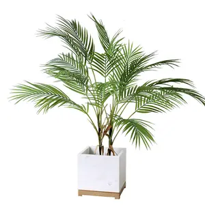 Artificial Decoration M199 Wholesale Artificial Plants Leaves Real Touch Areca Palm Leaf Artificial Tropical Palm Leaves For Party Home Decoration