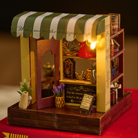 IIECREATE Mini Kit de Modélisme 3D en Bois Fait Main : Porte-Livres, Chasse au Trésor, Maison de Poupée Miniature