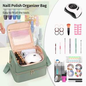 Free Sample New Promotion-Unique Purple Bilayer Women's Train <b>Storage</b> Bag Large Capacity Makeup <b>Box</b> with Portable Zipper Closure - Product Image 4