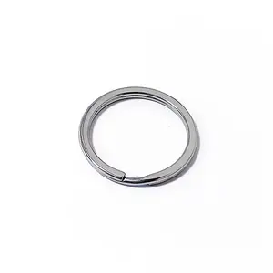 304 Stainless Steel Round Metal Keychain Accessories Flat Ring Multi-purpose Steel Color Ring Small Gift Ring Hanging Buckle