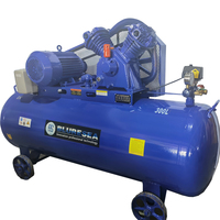 Compresseur d'air 3kw avec réservoir 200L, entraînement par courroie, moteur en cuivre, 3 pistons-moniteur de pression des pneus en métal