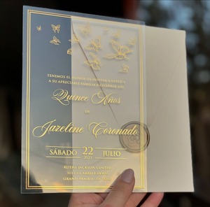 Invitation de <span class=keywords><strong>Mariage</strong></span> Personnalisée Luxe Élégante, Enveloppe Transparente en Acrylique Clair - Product Image 4