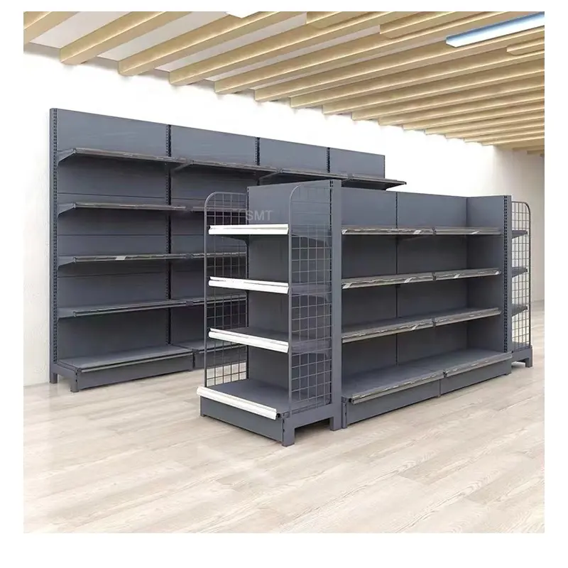 Hot sale customized store metal display racke shelves and supermarket supplies shelves