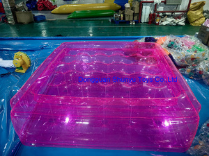 Tùy chỉnh 0.8 mét <span class=keywords><strong>PVC</strong></span> xách tay <span class=keywords><strong>Inflatable</strong></span> trong suốt màu hồng giường nệm cho doanh số bán hàng khuyến mãi quảng cáo inflatables - Product Image 3