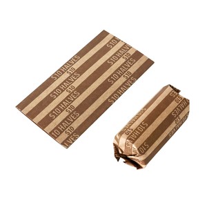 Enveloppes pour pièces de monnaie en nickel brun (10 demi-douilles) avec papier kraft de qualité supérieure et codage couleur ABA pour la manipulation des banques et de l'argent liquide - Product Image 1