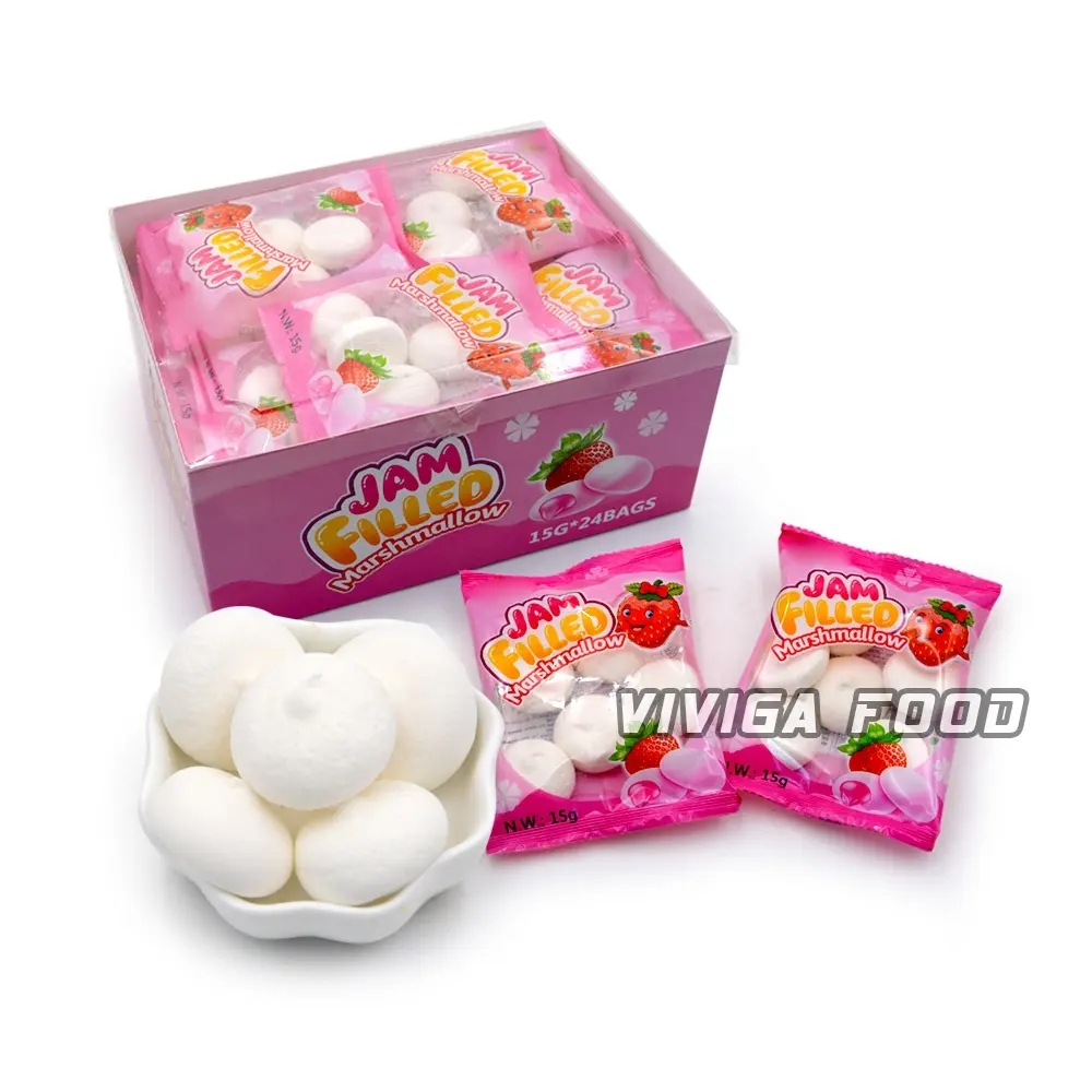 Buah Manis Rasa Marshmallow dengan Buah Strawberry Mengisi Jam Pusat