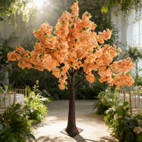 Nouvel arbre artificiel de fleurs de cerisier orange pour la décoration de centre de table de mariage