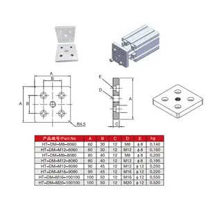 Outer Connection Plate 3 Hole 5 Hole T Shape Join Plates Corner Bracket Angle Connector Aluminum Base Plate For Aluminum Profile