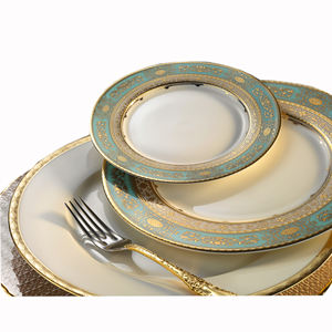Gros forme ronde fine porcelaine dîner ensemble porcelaine fine <span class=keywords><strong>service</strong></span> de dîner vaisselle écologique - Product Image 1