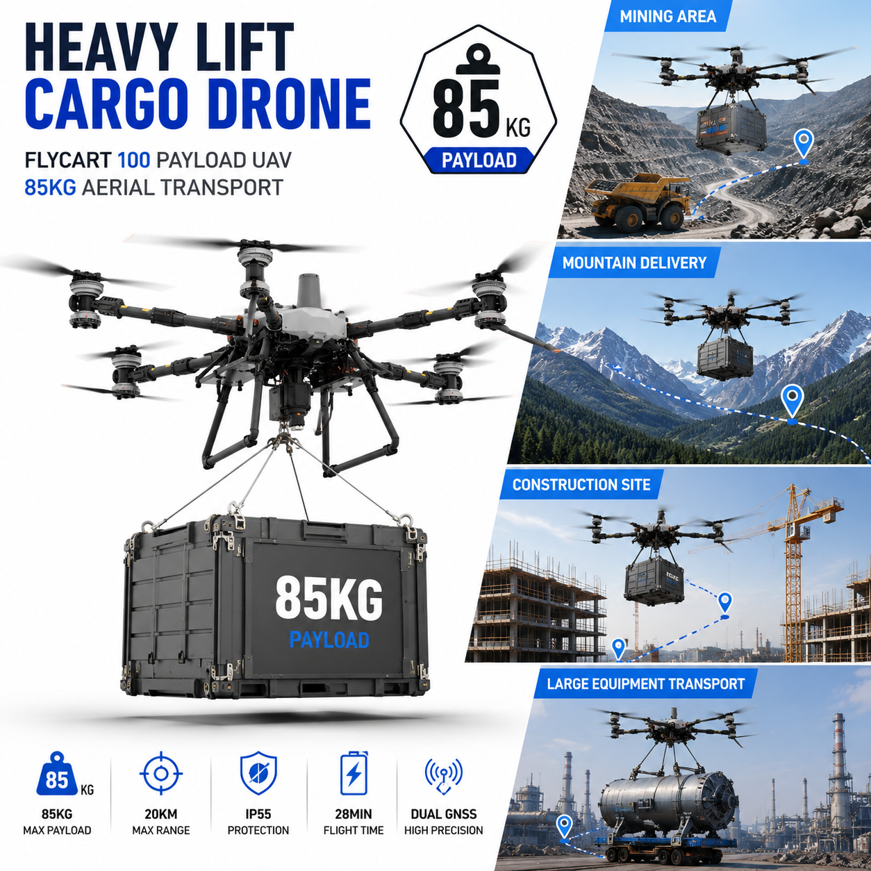 FlyCart 100 - Drone cargo à forte capacité de levage