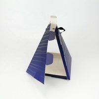 Boîte pliante en papier pyramide de haute qualité avec fenêtre et poignée en corde pour mariage, fête d'anniversaire, événement, emballage cadeau