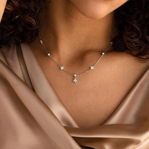 <span class=keywords><strong>Collana</strong></span> in acciaio inossidabile a quattro foglie in oro PVD 14K senza appannamento a quattro foglie stile <span class=keywords><strong>quadrifoglio</strong></span> con zircone da donna - Product Image 4