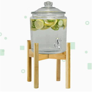 Bamboo <b>Bottle</b> <b>Rack</b> Round Standing Type 1 Tier Kitchen <b>Storage</b> Holder Beverage Organizer - Product Image 2