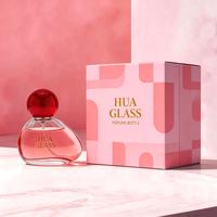Flacon de parfum rond de 50 ml avec bouchon à bille, flacon pulvérisateur en verre avec logo personnalisé et boîte cadeau