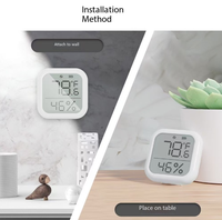 Sensor de Temperatura y Humedad con Pantalla Digital, Control Remoto por Aplicación, Sensor Inteligente de Temperatura y Humedad (Cuadrado)