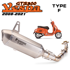 Scarico Slip-On per Moto con Tubo Intermedio e Silenziatore per <span class=keywords><strong>Vespa</strong></span> <span class=keywords><strong>Gts</strong></span> 250 <span class=keywords><strong>Gts</strong></span> <span class=keywords><strong>300</strong></span> 2007-2020 Gts300 - Product Image 2