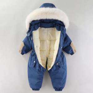 Baby <b>Snowsuit</b> Custom Baby Winter Jumpsuit Sleepwear for Newborns Baby Zipper Hoodie Romper Infant Clothes Newborn Onesie - Product Image 3