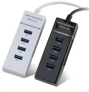 4个USB端口集线器Usb 3.0超高速适配器，用于PC笔记本电脑鼠标键盘外部驱动器使用USB集线器