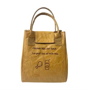Custom Logo Simple Casual Thermal Washable Kraft Dupont Paper Insulated <b>Freezer</b> Bag Tyvek Lunch Cooler Bag for Kids Women Picnic - Product Image 1