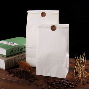 Sacs en papier kraft personnalisés, imprimés, recyclés, blancs, pour la restauration à emporter, sans poignées, avec votre propre logo - Product Image 5